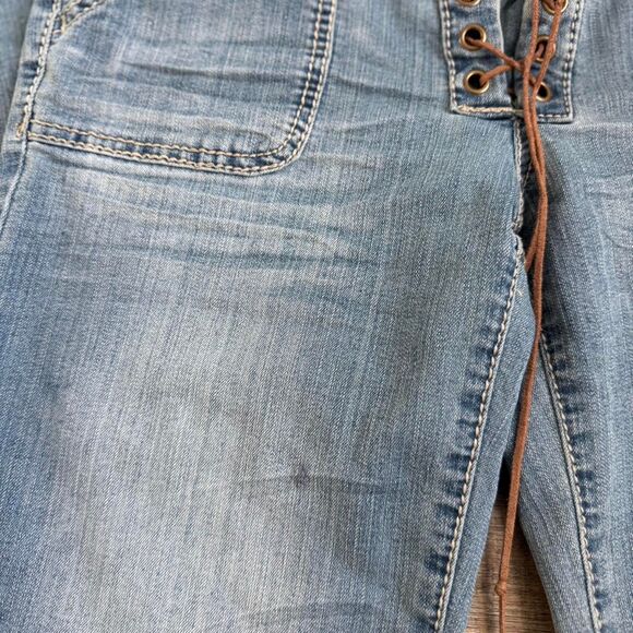 y2K 2000s Mudd flare lace up jeans Size 7 - Picture 2 of 4